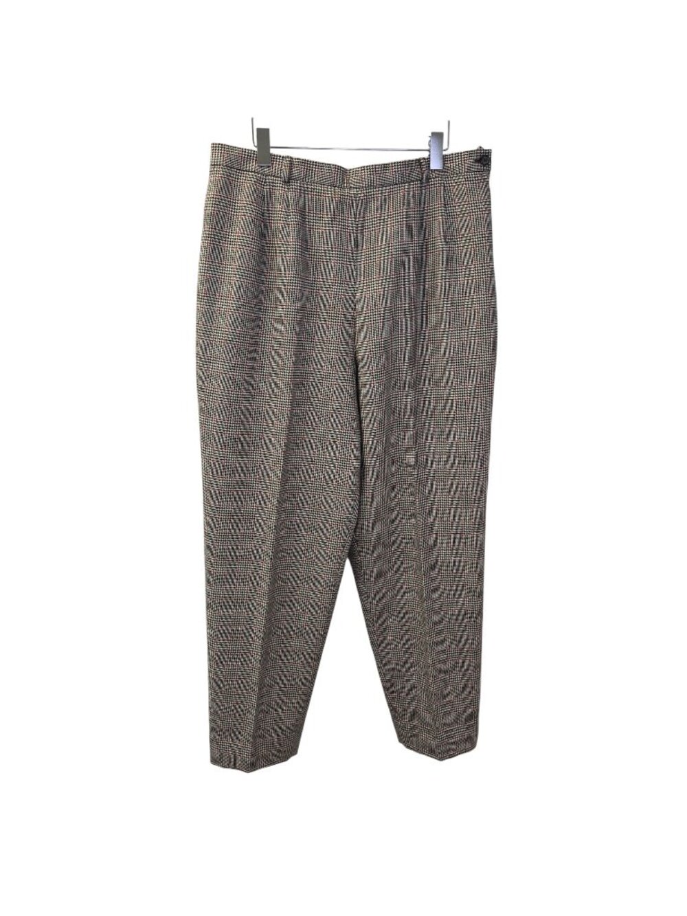 Talbots Wool Blend Glen Plaid Tapered Trouser Pants Size 16
